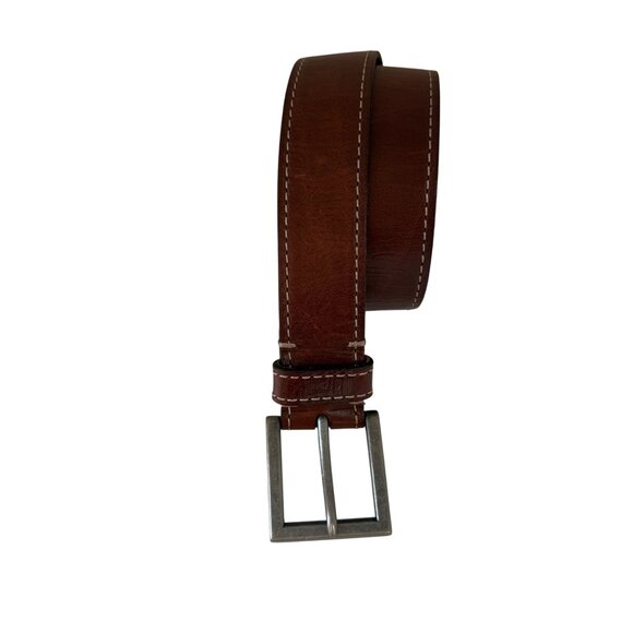 Mara Giordani Genuine Leather Dress Belt Men’s 32/80 Brown Handmade in Italy - Picture 1 of 8